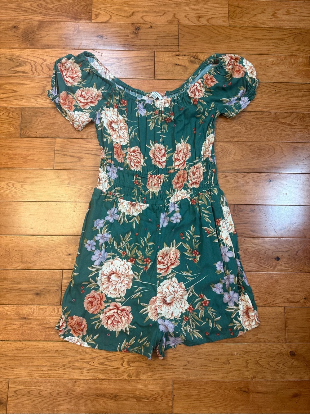 American Eagle Smocked Waist Floral Romper